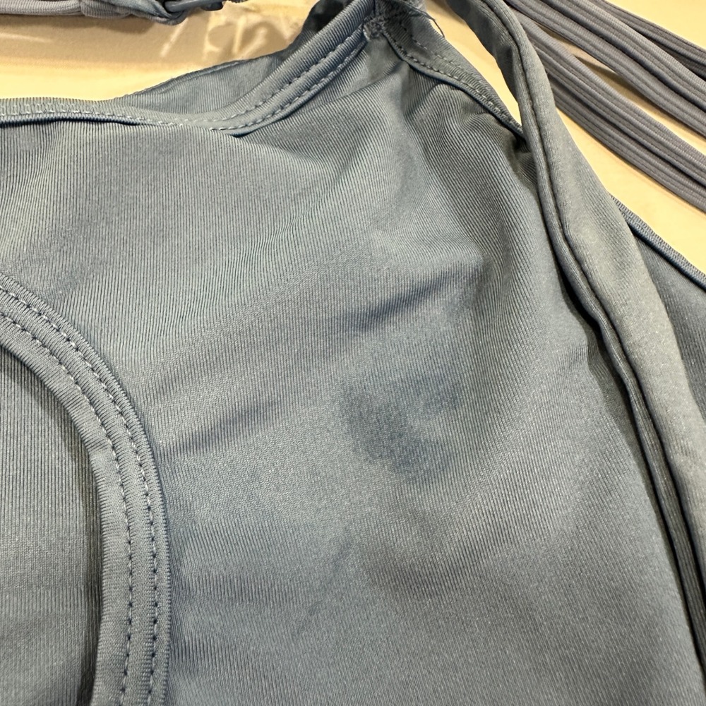 Sweat & Milk Strappy Nursing Sports Bra Womens Size M Blue Ribbed | Athleisure - Picture 8 of 9